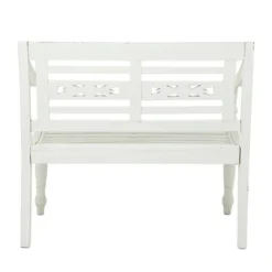 Farmhouse Mahogany Bench White - Olivia & May -Homcom Crosley Shop GUEST f8d1df59 dc35 4b47 a12c ab6c22b43b59
