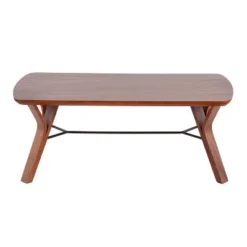 42" Folia Bench Wood/Walnut - LumiSource -Homcom Crosley Shop GUEST f944cbdd bd90 4753 b0c7 bc47b7e98e03