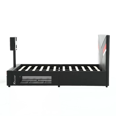 Orion ESports Gaming Bed Frame With TV Mount For TVs Up To 32" Black/Red - X Rocker 4 Orion ESports Gaming Bed Frame With TV Mount For TVs Up To 32" Black/Red - X Rocker - Image 2