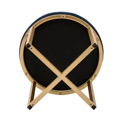 18" Round Ottoman With Metal Base - WOVENBYRD 5 18" Round Ottoman With Metal Base - WOVENBYRD - Image 3