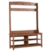 Saint Birch Salisbury 49-inches Hall Tree And Shoe Bench, Rustic Brown -Homcom Crosley Shop GUEST fa52bd89 1528 432c bc99 efc6cd2e08b1