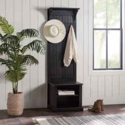 Waylon Rustic Farmhouse Solid Wood Tall Hall Tree - Saracina Home -Homcom Crosley Shop GUEST fa95a34f dc11 450d 9b51 26e0edd461ff