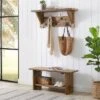 40" Bethel Acacia Wood Bench And Coat Hook With Shelf Natural - Alaterre Furniture -Homcom Crosley Shop GUEST fb7d1f06 1c2e 446f b820 ed39230fc74d