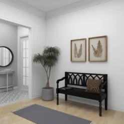 Farmhouse Wood Sitting Bench - Olivia & May -Homcom Crosley Shop GUEST fbb0ded0 25b2 4033 a506 188123580b33