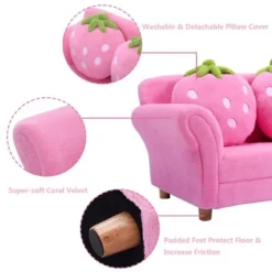 Costway Kids Sofa Strawberry Armrest Chair Lounge Couch W/2 Pillow Children Toddler Pink 15 Costway Kids Sofa Strawberry Armrest Chair Lounge Couch W/2 Pillow Children Toddler Pink -Homcom Crosley Shop GUEST fbc29bdf 7baa 4d65 b305 8a5a48c3b45e