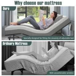 Costway 8 Inch Twin XL Bed Mattress Gel Memory Foam Convoluted Foam For Adjustable Bed -Homcom Crosley Shop GUEST fbcba828 9083 40a9 ab3b 0a22a4bc1af6