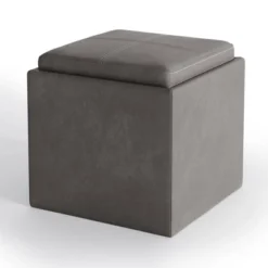 17" Townsend Cube Storage Ottoman With Tray - WyndenHall -Homcom Crosley Shop GUEST fbd437d0 4001 4984 8108 153b1e85bdc8