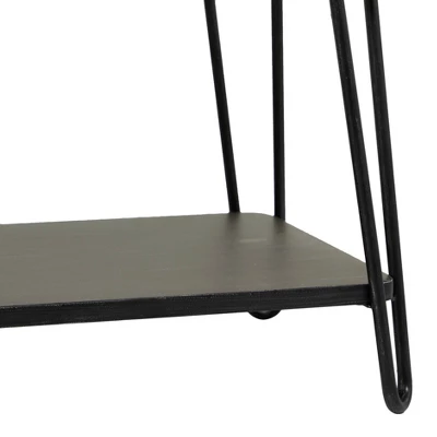Industrial Upholstered Metal Bench Black - Olivia & May 4 Industrial Upholstered Metal Bench Black - Olivia & May - Image 2