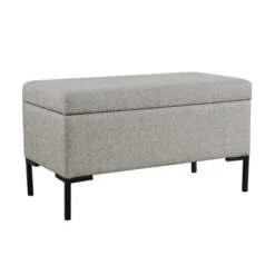 Medium Storage Bench With Metal Legs - HomePop