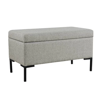 Medium Storage Bench With Metal Legs - HomePop 3 Medium Storage Bench With Metal Legs - HomePop