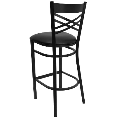 Flash Furniture Black ''X'' Back Metal Restaurant Barstool 8 Flash Furniture Black ''X'' Back Metal Restaurant Barstool - Image 6