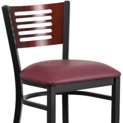 Emma And Oliver Black Decorative Slat Back Metal Restaurant Dining Barstool -Homcom Crosley Shop GUEST fd32d68d 4dec 44f6 a8d2 e16ec49e6c57