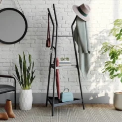 Boulevard Café Coat Tree With Shelves Black - Sauder