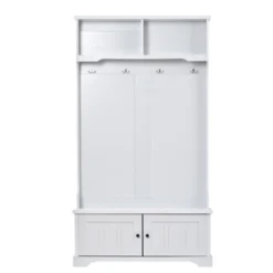 3-in-1 Design Hall Tree Entryway Bench With Shelves Cabinet And Four Hooks-ModernLuxe -Homcom Crosley Shop GUEST fe5fb6cb d730 48cb 8e7e 66e4a3e94a36