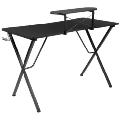 BlackArc Gaming Desk With Laminate Top And Steel Frame - Detachable Cupholder, Headphone Hook & Smartphone/Monitor Stand -Homcom Crosley Shop GUEST ff263a28 94ca 4ac3 b991 70ccc8f42494 1